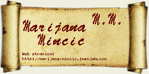 Marijana Minčić vizit kartica